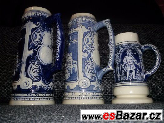 porcelánový půllitr modrý 3 ks – fotografie 3