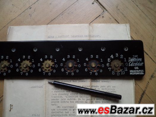 Prodám historický The lightning Calculator CO., GRAND RAPIDS – fotografie 3