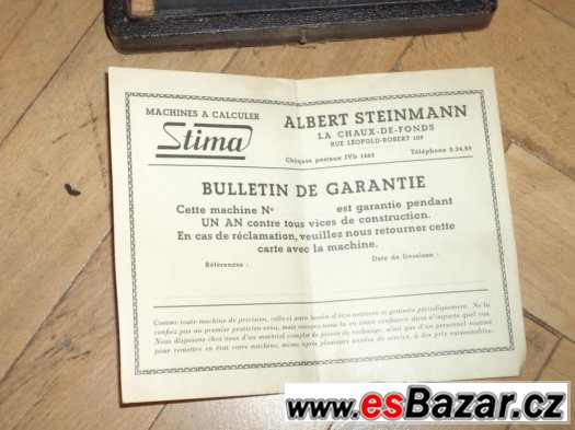 Starožitný počítací stroj Stima, rok cca 1930 (kalkulačka) – fotografie 3
