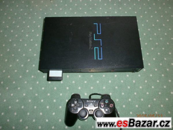 PS2 + ovladač + paměťovka 8MB – fotografie 1