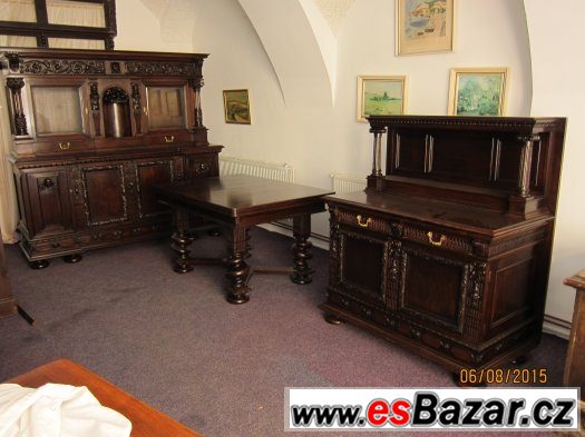 Rezbovana pseudo renesancni jidelni souprava - konec 19 st. – fotografie 1