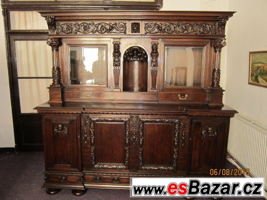 Rezbovana pseudo renesancni jidelni souprava - konec 19 st. – fotografie 4
