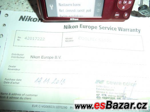 Nikon Coolpix S3500- 20Mpx. (Zaruka 19.11.2015) – fotografie 4