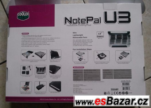 Coolermaster Notepal U3 chladící podložka pod notebook – fotografie 1