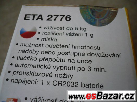 Kuchyňská digitální váha Eta 2776. NOVÉ. zadáno. – fotografie 2