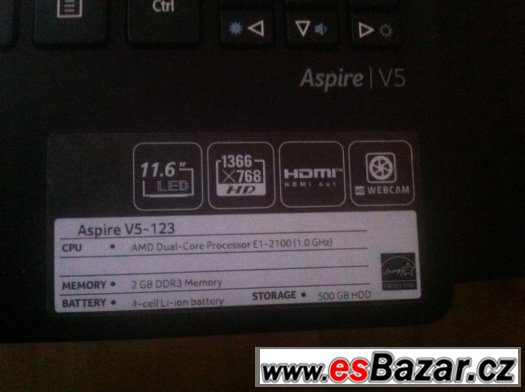 Notebook acer aspire V5 – fotografie 2