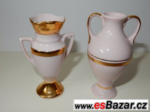 2 sběratelské miniatury z růžového porcelánu – fotografie 2