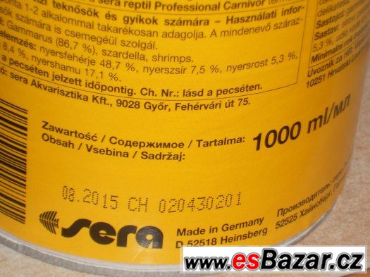 Sera Raffy I 1000 ml - krmivo pro plazy – fotografie 2