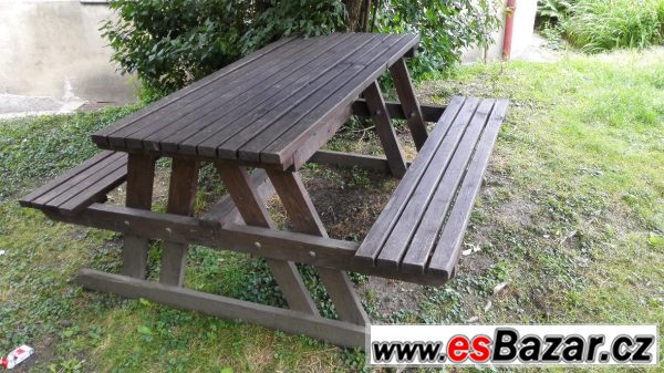 Pivni set zahradní lavice se stolem – fotografie 2
