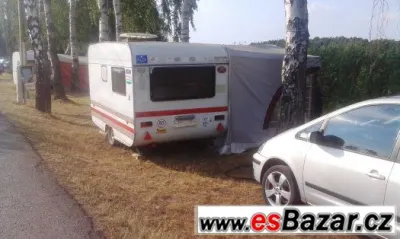 Prodám karavan pro 2-3 osoby s vybavením a předstanem s SPZ
