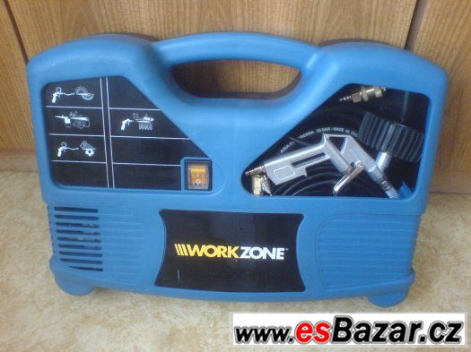 Kufříkový kompresor WORKZONE max 8 bar. – fotografie 3