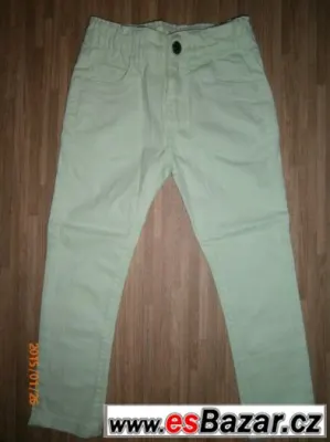 zelenkavé kalhoty,rifle, pláťáky slim Denim vel.104
