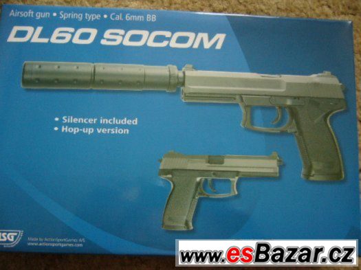 AIRSOFT manual PISTOLE HK.MK23 SOCOM+TLUMIČ-NOVÁ – fotografie 5