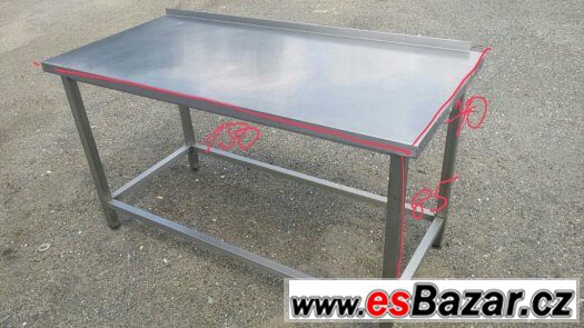 Nerezový stůl 150x70x85 s lemem – fotografie 4