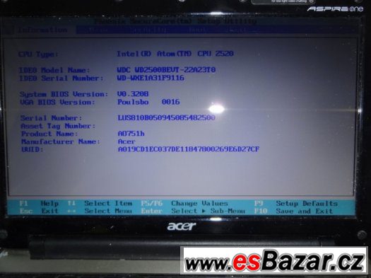 ACER ASPIRE ONE ZA3 A0751h-52Bk – fotografie 4