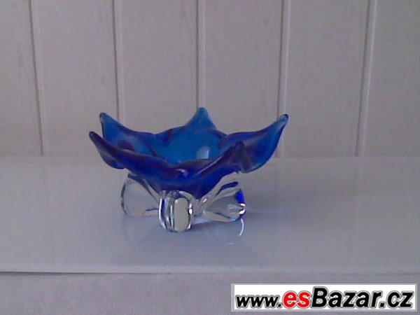 Modré hutní sklo Bohemia glass – fotografie 4
