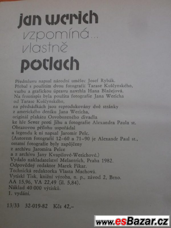 Jan Werich vzpomíná .. vlastně  – fotografie 6