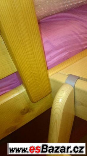 zvýšená postel jednolůžko Domestav + schůdky, skluzavka, – fotografie 3