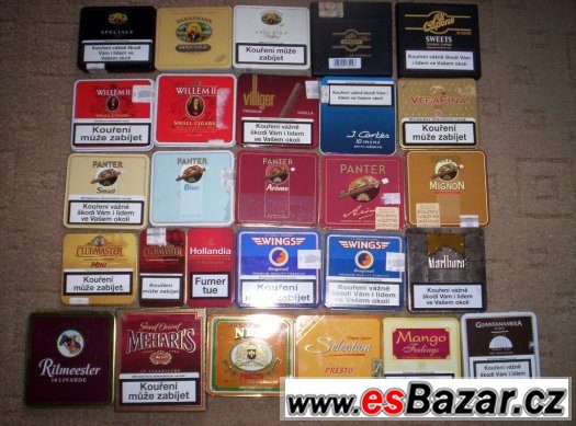 plechovky a plechové krabičky doutníky a cigarety – fotografie 3