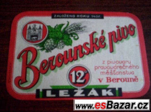 pivní etiketa Beroun – fotografie 1