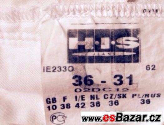 bílé letní kalhoty zn.HIS vel.S/M – fotografie 5