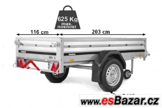 Přívěsný vozík 203x116 cm 130km/hod akční cena do3 1.8. 2015 – fotografie 4