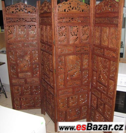 Paravan Teakové dřevo 200 x 184 cm – fotografie 2