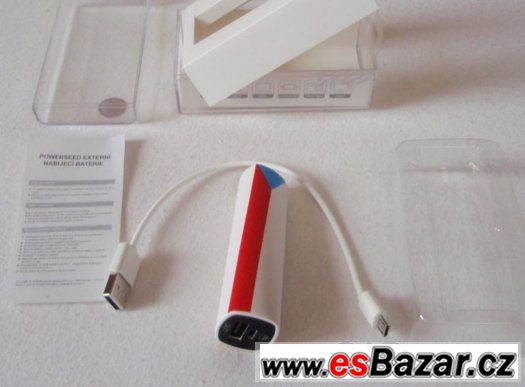 Přenosná CZ/SVK Powerbank externí baterie pro mobil + kabel – fotografie 1