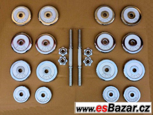 Jednoručky činky 2x20kg za 2400,- CHROM – fotografie 2