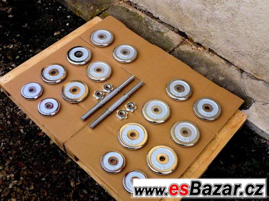 Jednoručky činky 2x20kg za 2400,- CHROM – fotografie 3