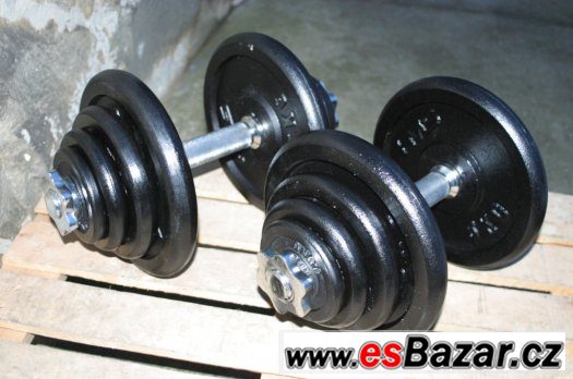 Jednoručky činky 2x21kg za 2300,-Kč – fotografie 2