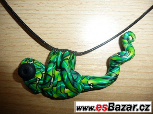 Chameleon, náhrdelník, FIMO – fotografie 1