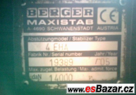 Berger Maxistab 4EHA hydraulické nohy. – fotografie 2