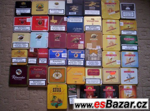 plechovky a plechové krabičky doutníky a cigarety – fotografie 3