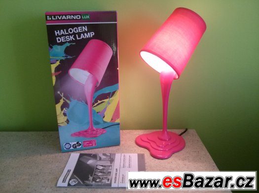 Stolní lampa/lampička růžová halogenová – fotografie 2