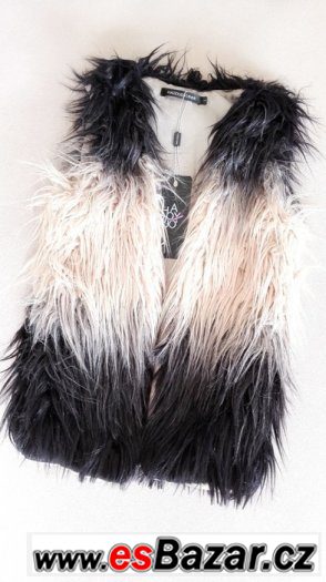 Ombre faux fur vest/Chlupatá vesta/ Vesta s chlupem XXS-S/M – fotografie 1