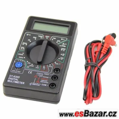 Mini digitální multimetr s bzučák Napětí Ampér Meter sondu
