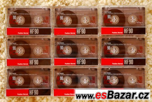 LEGENDÁRNÍ AUDIOKAZETY SONY HF 90 - 9 KUSŮ PERFEKTNÍ STAV – fotografie 2