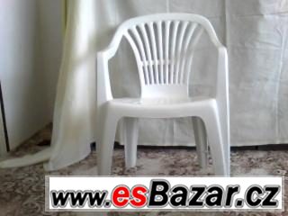 Zahradní židle bílá – plast – fotografie 2