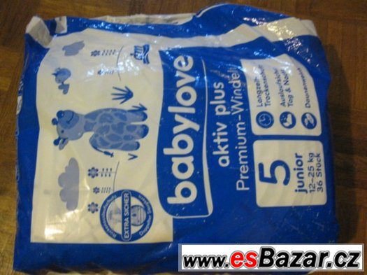 Pleny babylove vel. 5 junior  15-25 kg jumbo  pack 2x36 ks – fotografie 3