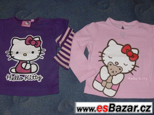 SLEVA - 2 ks tričko s dlouhým rukávm Hello Kitty vel. 80 – fotografie 1