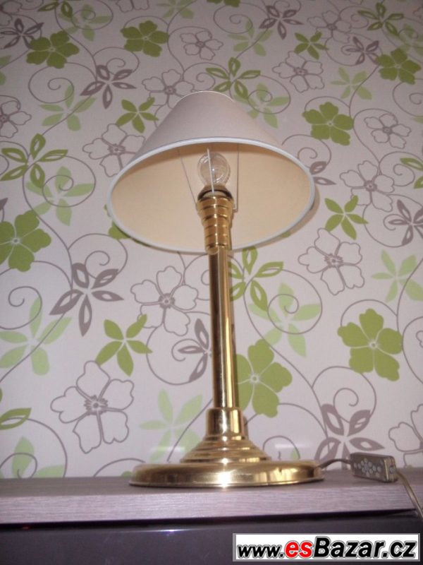Lampa stolní zlatá + různá stínítka – fotografie 3