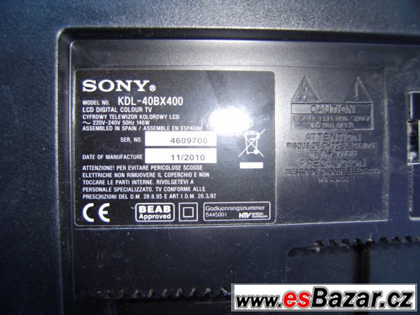 Prodám televizi Sony Bravia – fotografie 2