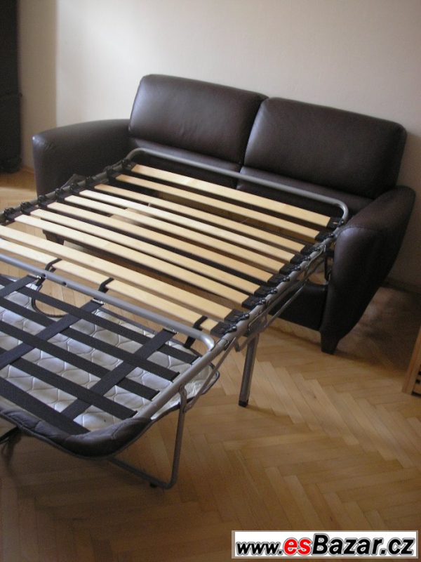 Prodám kožený gauč Ikea s taburety – fotografie 2