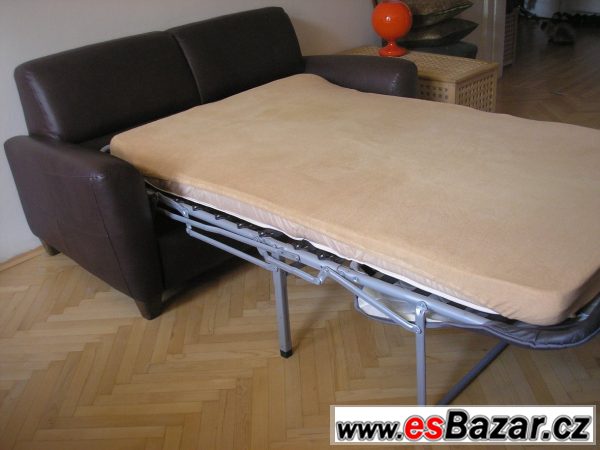 Prodám kožený gauč Ikea s taburety – fotografie 3
