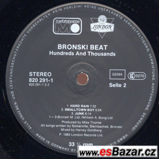 BRONSKI BEAT-HUNDREDS A THOUSANDS (LP) – fotografie 4