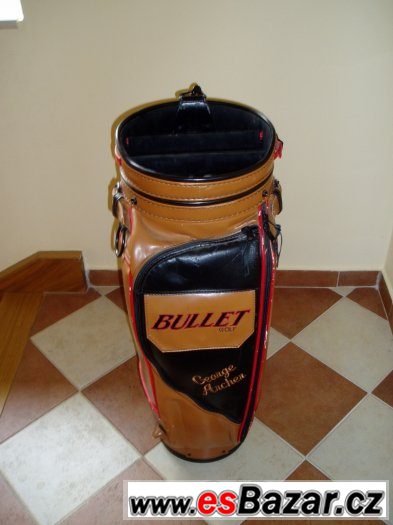 Starý zachovalý kožený bag na golf bullet – fotografie 2