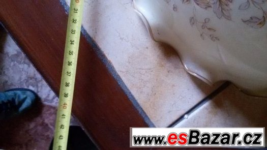 Starožitný, velký lustr se skleněným stínidlem – fotografie 3