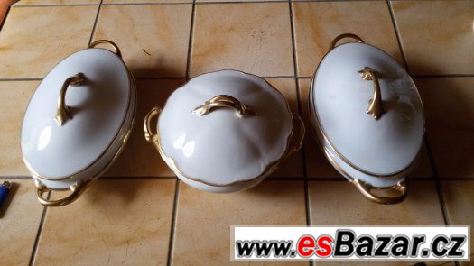 Pozlacené porcelánové značkové mísy Bavaria – fotografie 3