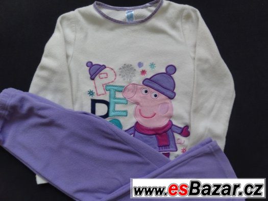 Pyžámko peppa pig vel-4-5 teplé – fotografie 3